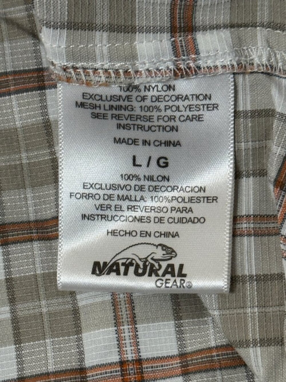Natural Gear Shirt Mens L Short Sleeve Plaid Fishing Vent Back Breathable Nylon - Picture 7 of 12